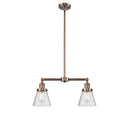 Cone Island Light shown in the Antique Copper finish with a Seedy shade