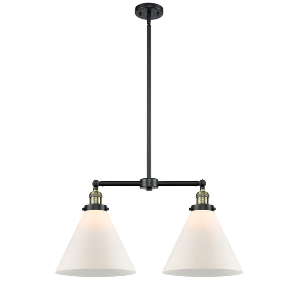 Cone Island Light shown in the Black Antique Brass finish with a Matte White shade