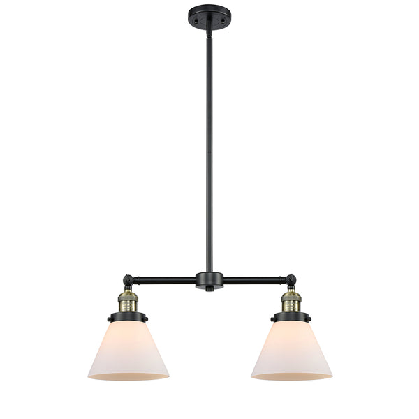 Cone Island Light shown in the Black Antique Brass finish with a Matte White shade