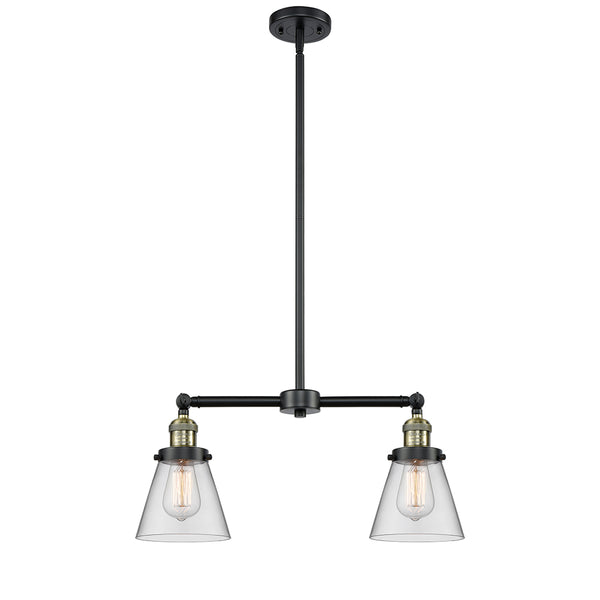 Cone Island Light shown in the Black Antique Brass finish with a Clear shade