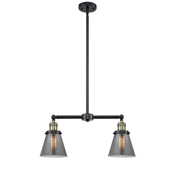 Cone Island Light shown in the Black Antique Brass finish with a Plated Smoke shade