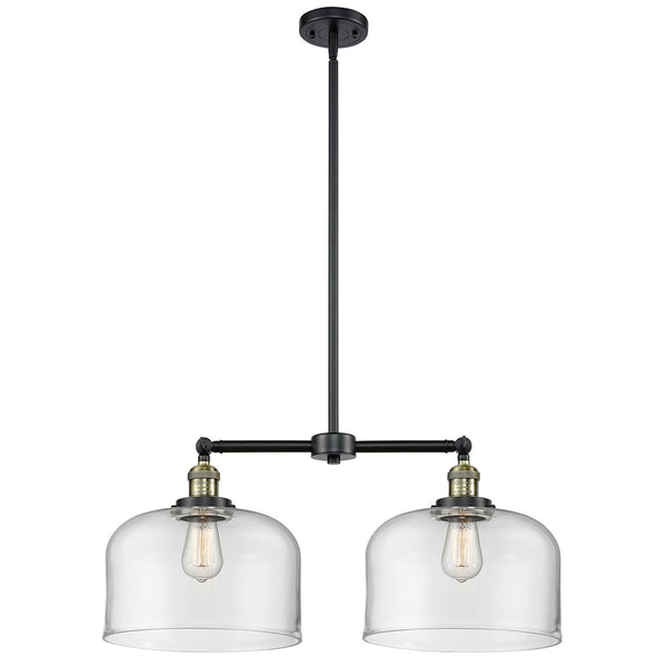 Bell Island Light shown in the Black Antique Brass finish with a Clear shade