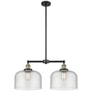 Bell Island Light shown in the Black Antique Brass finish with a Seedy shade