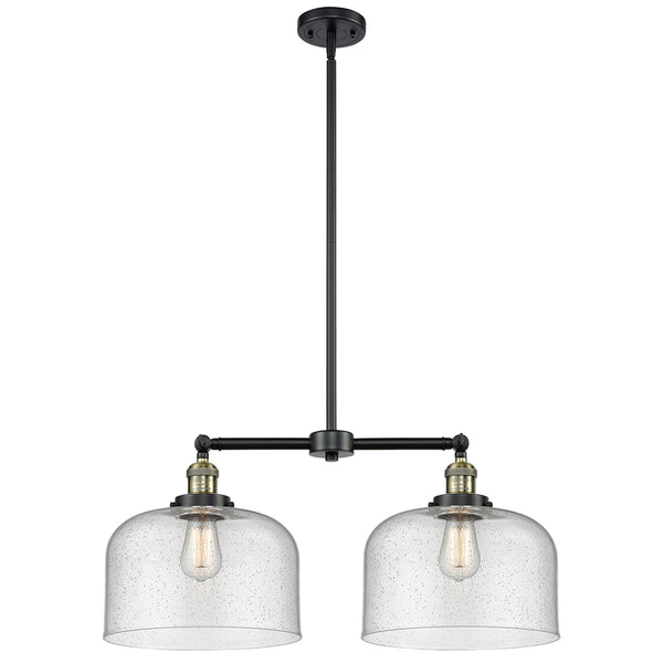 Bell Island Light shown in the Black Antique Brass finish with a Seedy shade