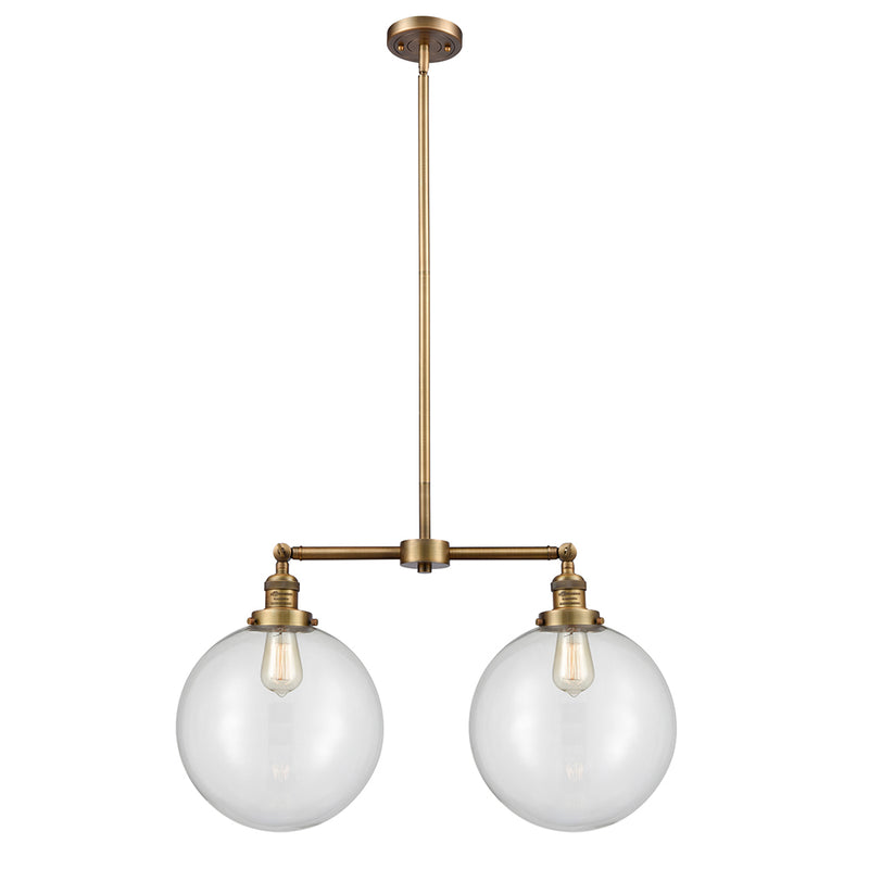 Beacon Island Light shown in the Brushed Brass finish with a Clear shade