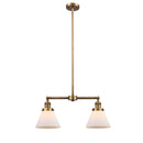 Cone Island Light shown in the Brushed Brass finish with a Matte White shade