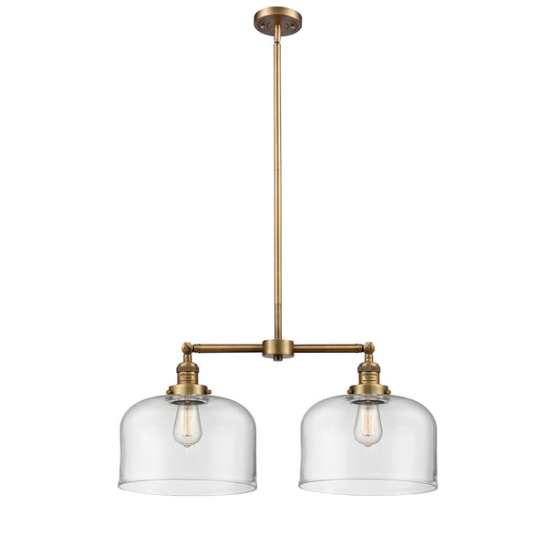 Bell Island Light shown in the Brushed Brass finish with a Clear shade