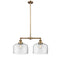 Bell Island Light shown in the Brushed Brass finish with a Clear shade