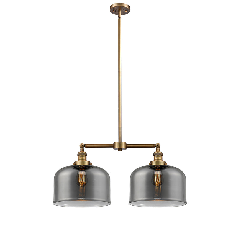 Bell Island Light shown in the Brushed Brass finish with a Plated Smoke shade