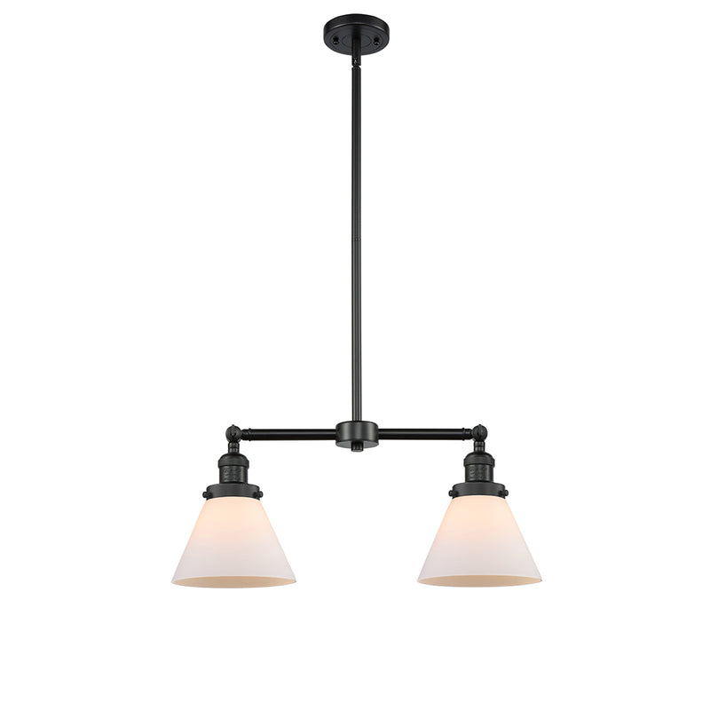 Cone Island Light shown in the Matte Black finish with a Matte White shade