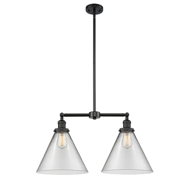 Cone Island Light shown in the Matte Black finish with a Clear shade