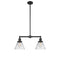 Cone Island Light shown in the Matte Black finish with a Clear shade