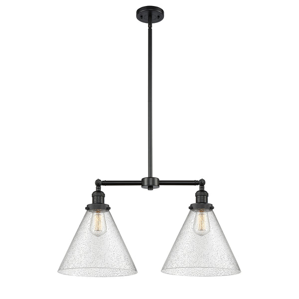 Cone Island Light shown in the Matte Black finish with a Seedy shade