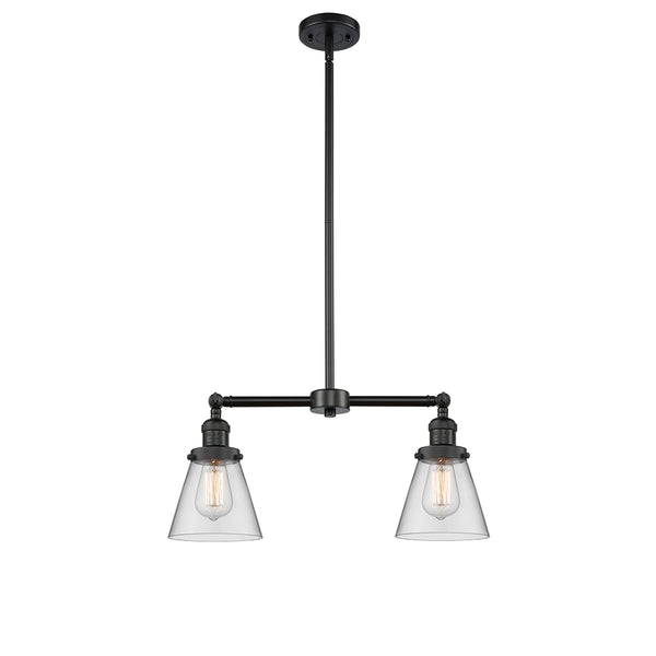 Cone Island Light shown in the Matte Black finish with a Clear shade