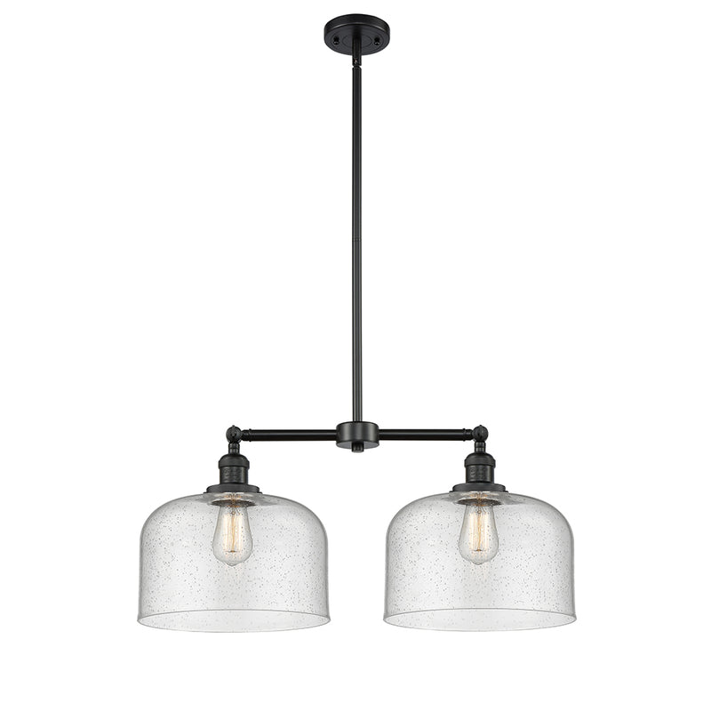 Bell Island Light shown in the Matte Black finish with a Seedy shade