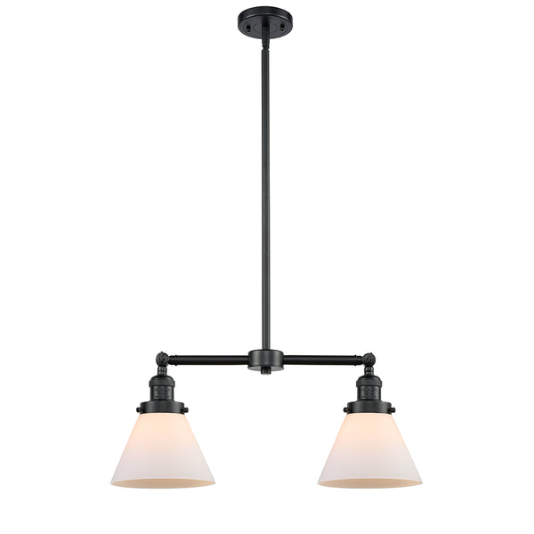 Cone Island Light shown in the Oil Rubbed Bronze finish with a Matte White shade