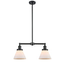 Cone Island Light shown in the Oil Rubbed Bronze finish with a Matte White shade