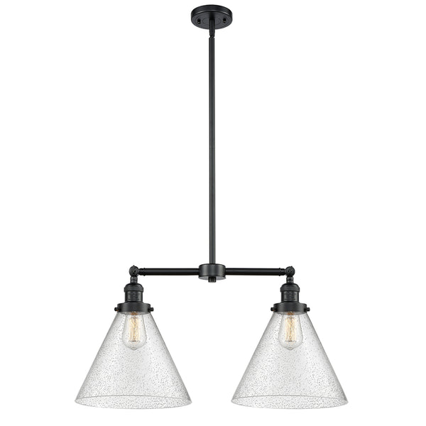 Cone Island Light shown in the Oil Rubbed Bronze finish with a Seedy shade