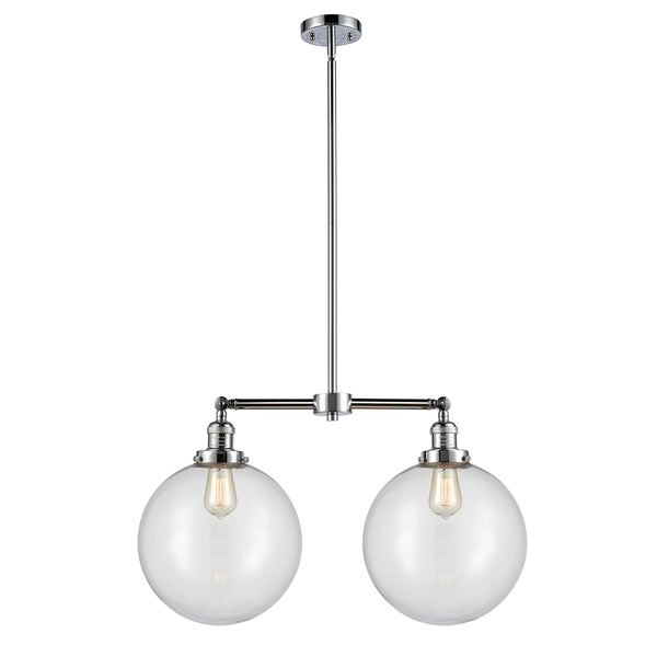 Beacon Island Light shown in the Polished Chrome finish with a Clear shade