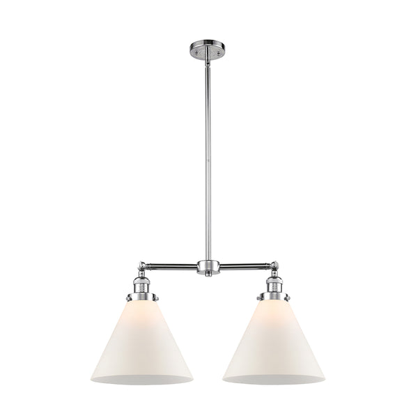 Cone Island Light shown in the Polished Chrome finish with a Matte White shade