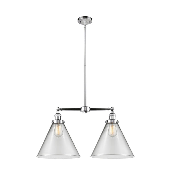 Cone Island Light shown in the Polished Chrome finish with a Clear shade
