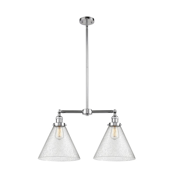 Cone Island Light shown in the Polished Chrome finish with a Seedy shade