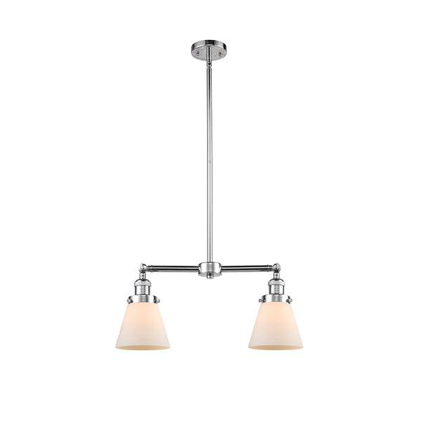 Cone Island Light shown in the Polished Chrome finish with a Matte White shade