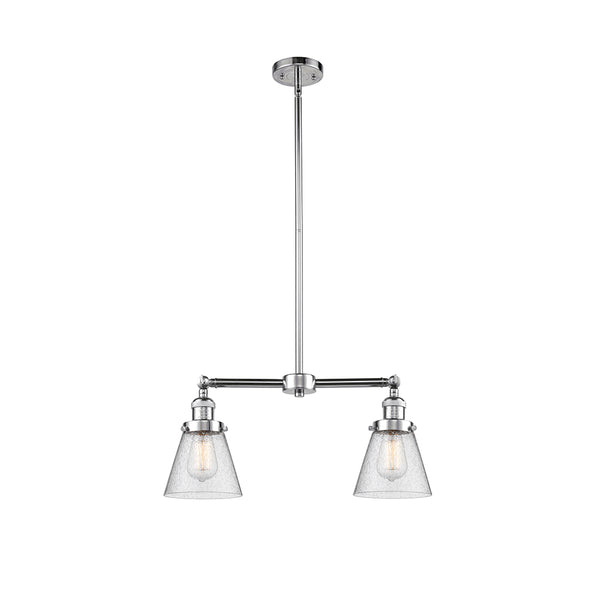 Cone Island Light shown in the Polished Chrome finish with a Seedy shade