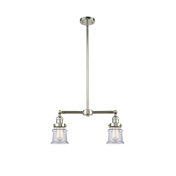 Canton Island Light shown in the Polished Nickel finish with a Clear shade