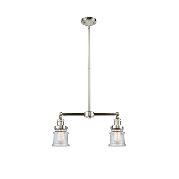 Canton Island Light shown in the Polished Nickel finish with a Seedy shade