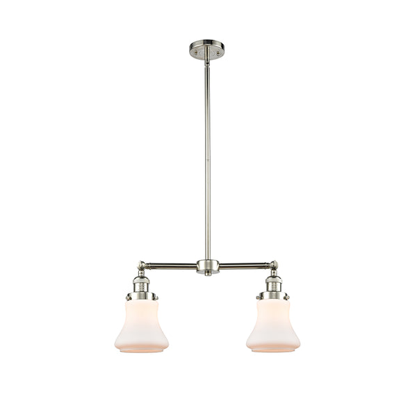 Bellmont Island Light shown in the Polished Nickel finish with a Matte White shade