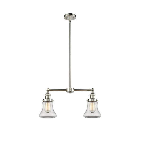 Bellmont Island Light shown in the Polished Nickel finish with a Clear shade