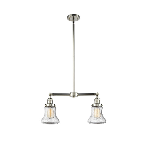 Bellmont Island Light shown in the Polished Nickel finish with a Seedy shade