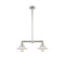 Halophane Island Light shown in the Polished Nickel finish with a Matte White Halophane shade