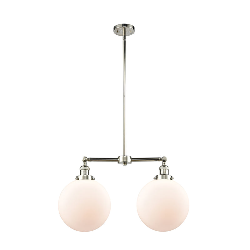 Beacon Island Light shown in the Polished Nickel finish with a Matte White shade