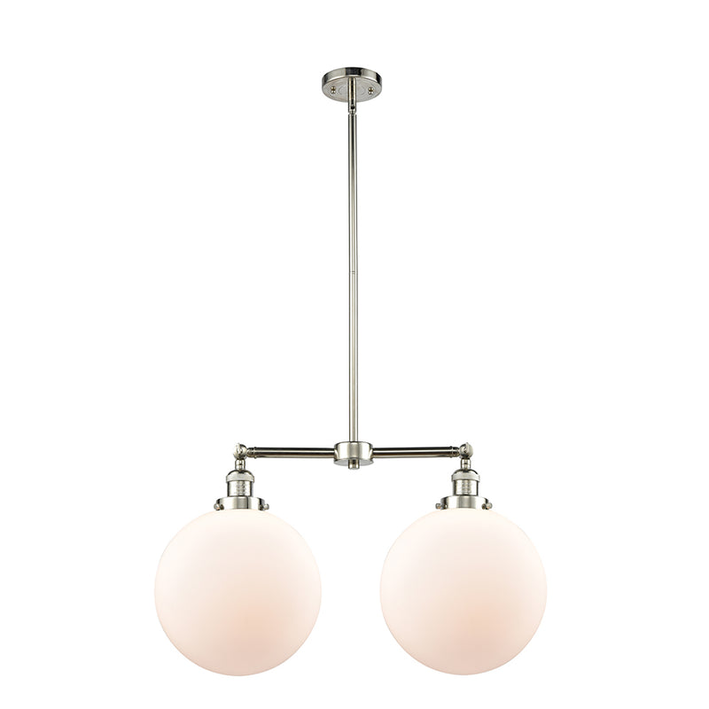 Beacon Island Light shown in the Polished Nickel finish with a Matte White shade