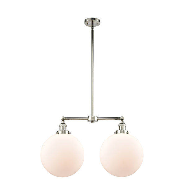 Beacon Island Light shown in the Polished Nickel finish with a Matte White shade