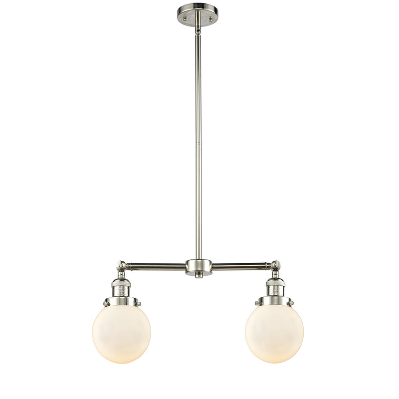 Beacon Island Light shown in the Polished Nickel finish with a Matte White shade