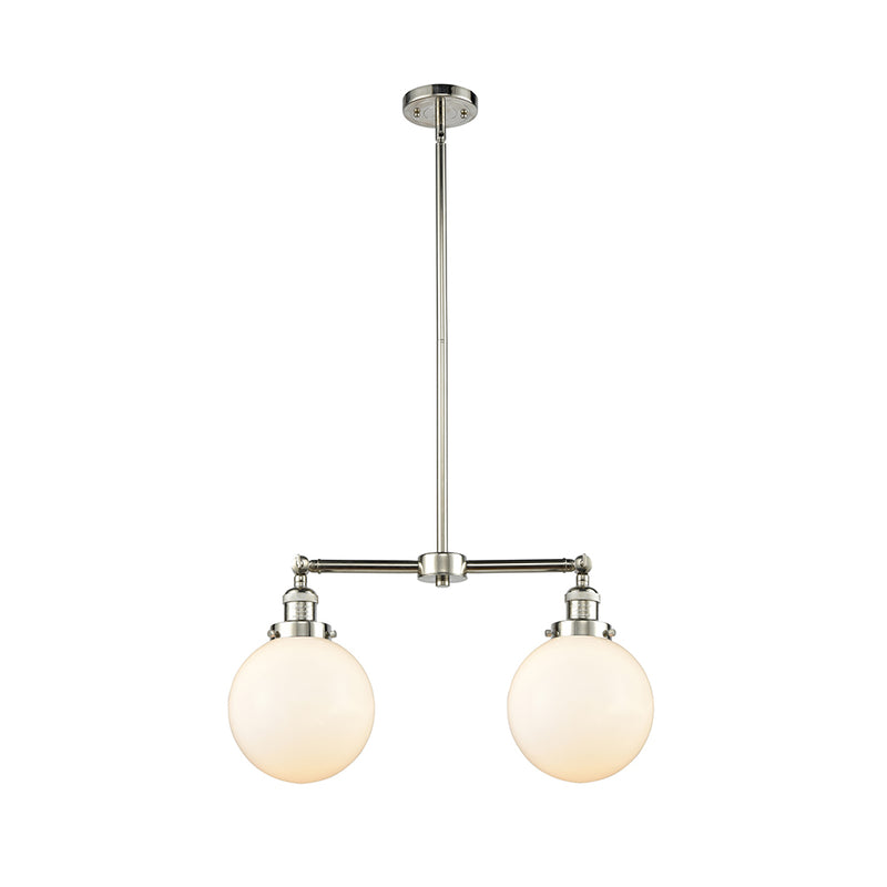 Beacon Island Light shown in the Polished Nickel finish with a Matte White shade