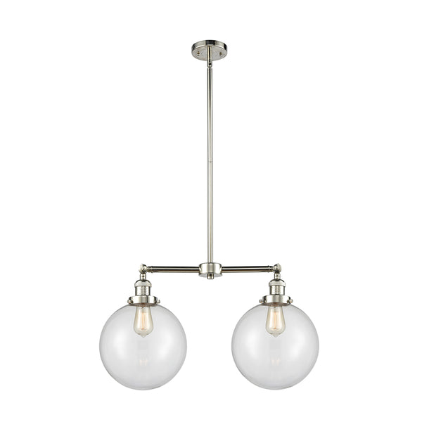 Beacon Island Light shown in the Polished Nickel finish with a Clear shade