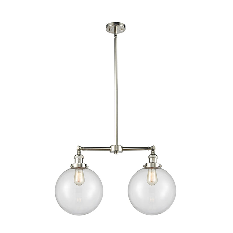 Beacon Island Light shown in the Polished Nickel finish with a Clear shade