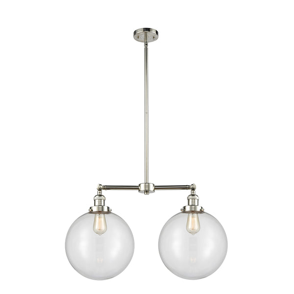 Beacon Island Light shown in the Polished Nickel finish with a Clear shade