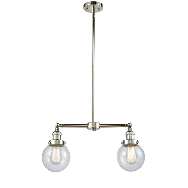 Beacon Island Light shown in the Polished Nickel finish with a Clear shade