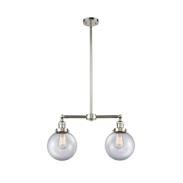 Beacon Island Light shown in the Polished Nickel finish with a Clear shade