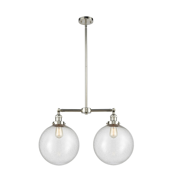 Beacon Island Light shown in the Polished Nickel finish with a Seedy shade