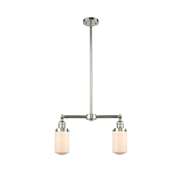 Dover Island Light shown in the Polished Nickel finish with a Matte White shade