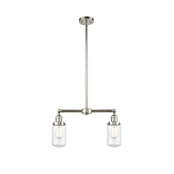 Dover Island Light shown in the Polished Nickel finish with a Clear shade