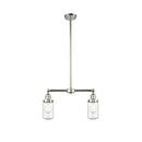 Dover Island Light shown in the Polished Nickel finish with a Seedy shade