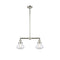 Olean Island Light shown in the Polished Nickel finish with a Clear shade