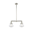 Olean Island Light shown in the Polished Nickel finish with a Seedy shade